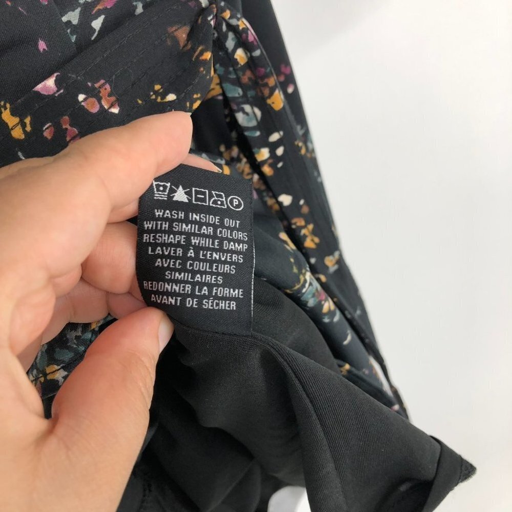 NWT Le Chateau  Black floral Boatneck 3/4 sleeve midi dress M - Picture 8 of 10